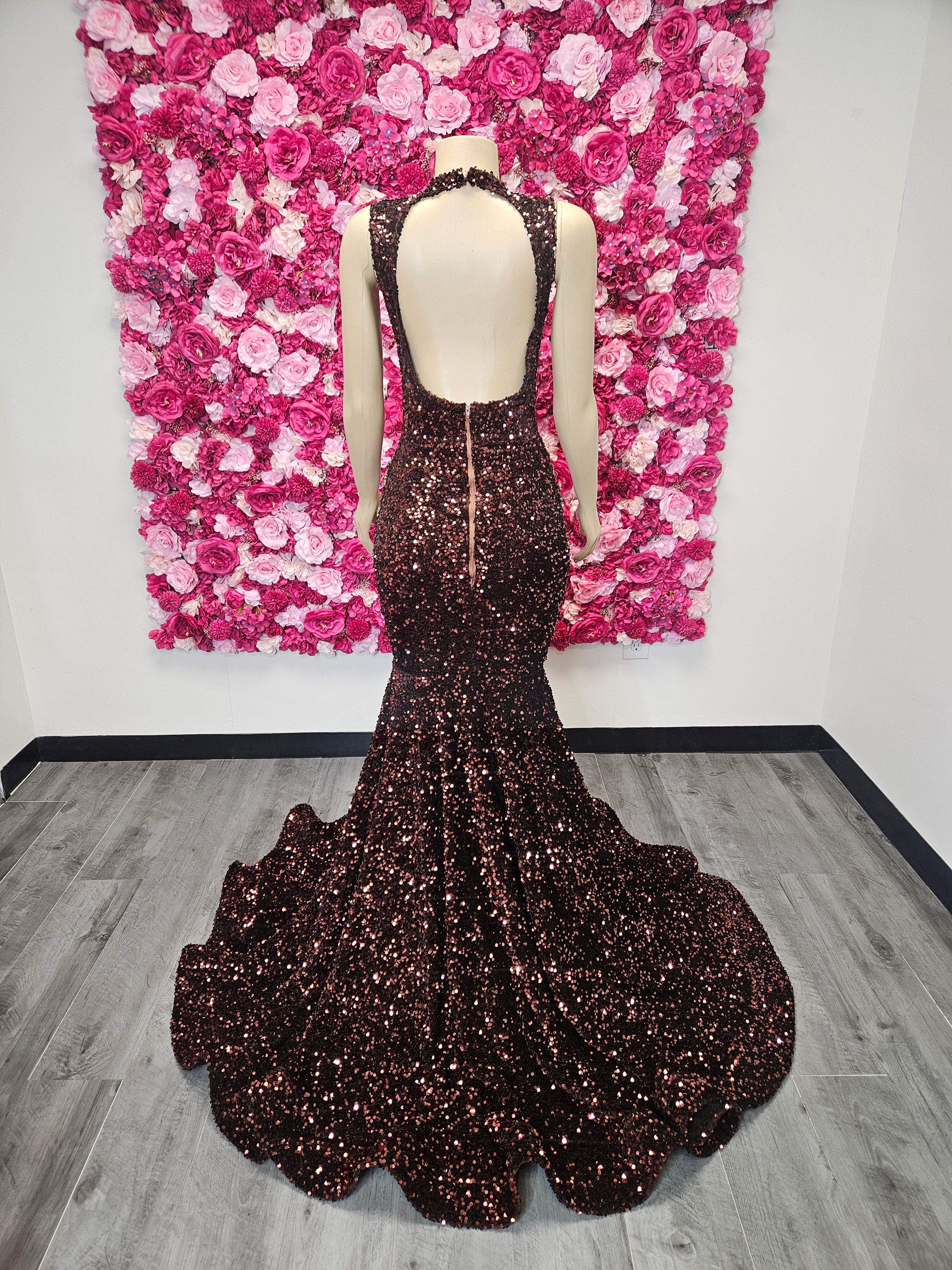 Chocolate Brown Mermaid Gown