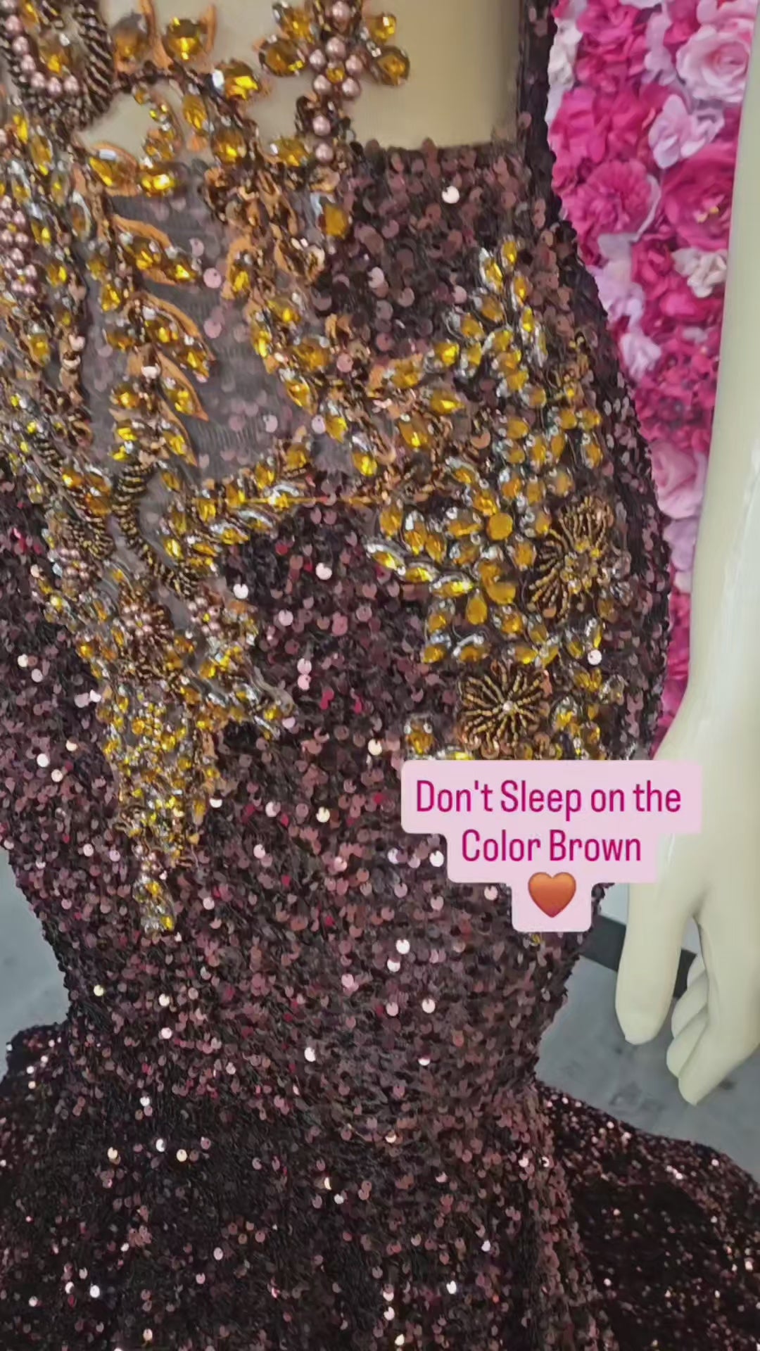Chocolate Brown Mermaid Gown