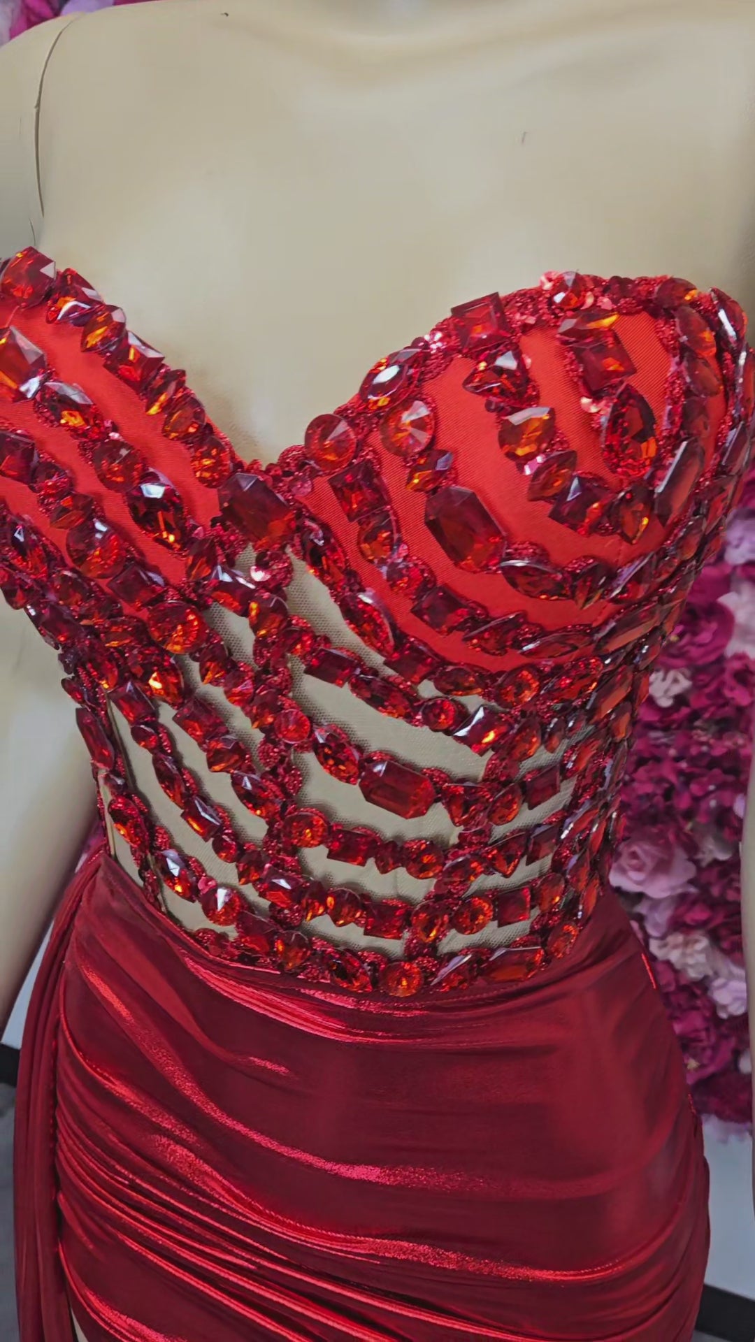 Red 2 Piece Skirt Set