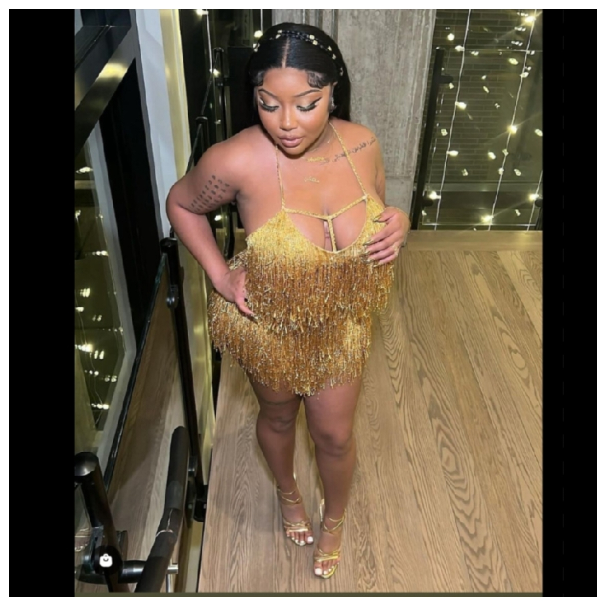 IRISH Bodysuit -Gold Fringe Bodysuit, Rhinestone Tassel Bodysuit, Birthday Outfit, Bachelorette Outfit, Festival Bodysuit, Glam Party Outfit, Ready to Ship