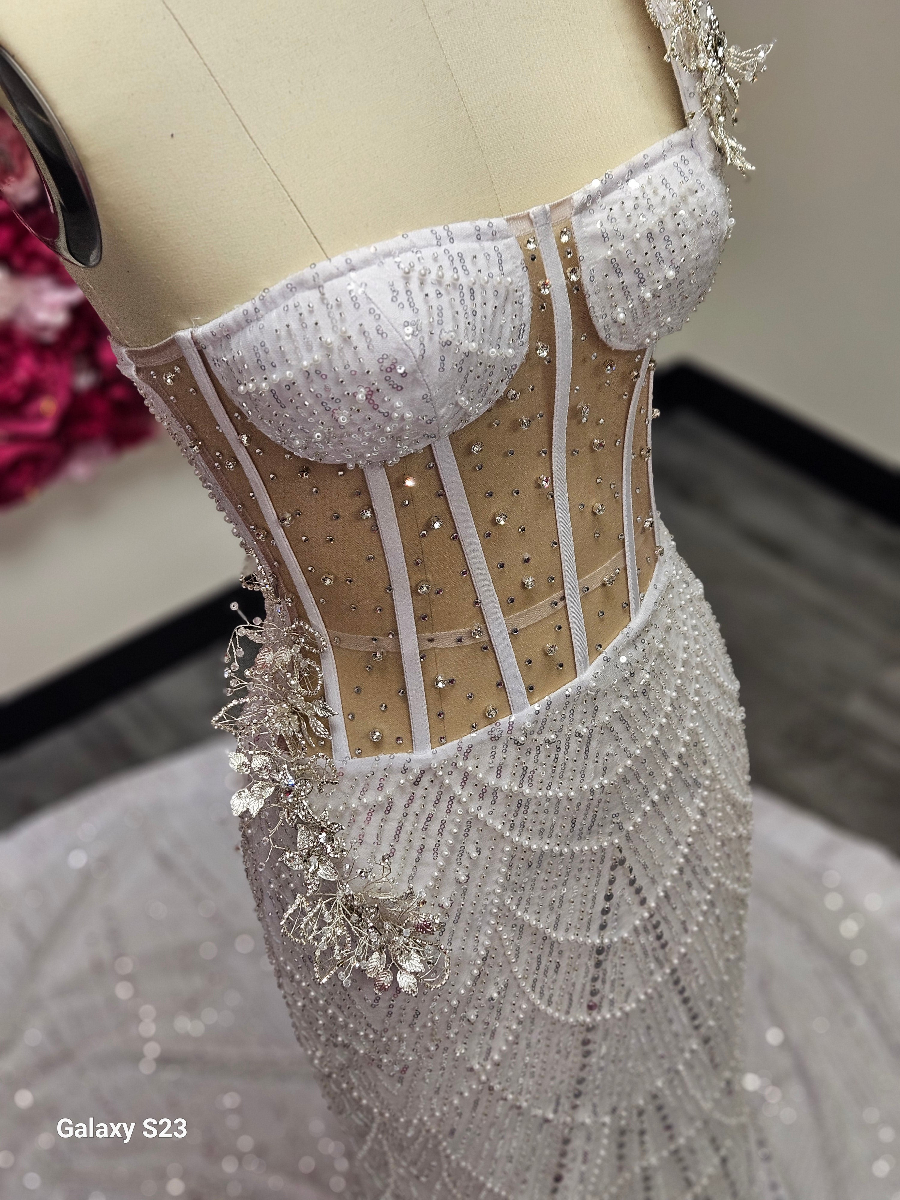 White One Shoulder Beaded Mermaid Prom Gown – Ready-to-Ship