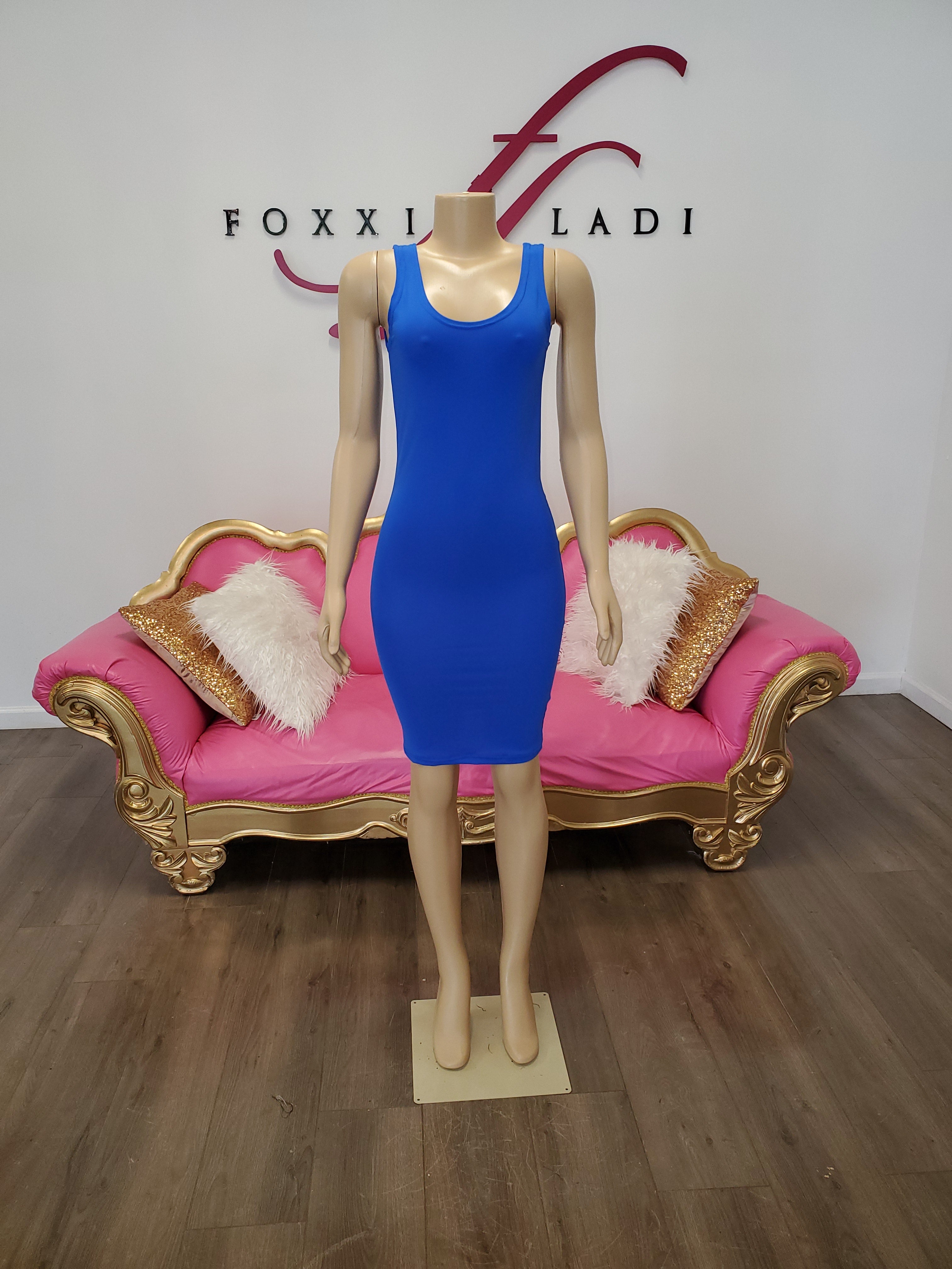 Royal blue tank dress foxxiladi Royal blue tank dress foxxiladi