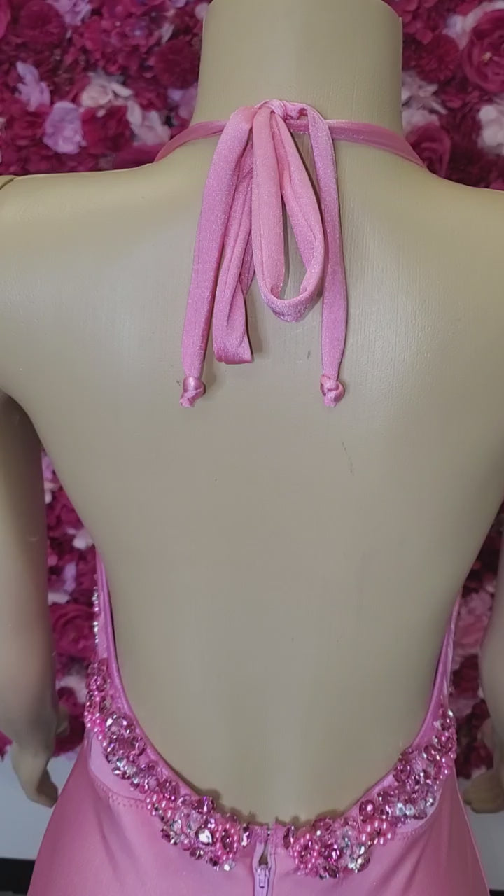 long pink v neck prom dress
Near USA
