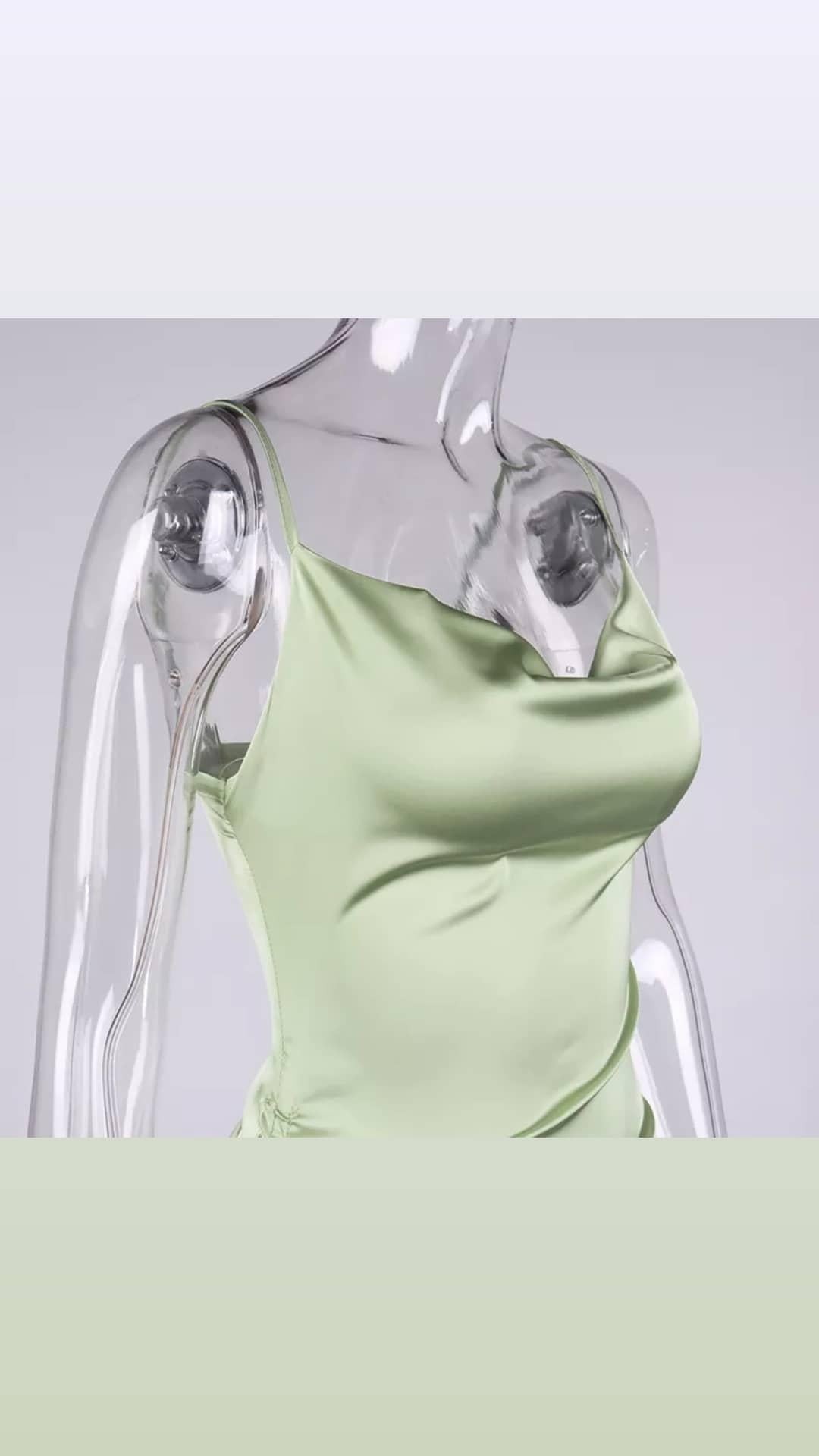 Mint green satin Date night dress