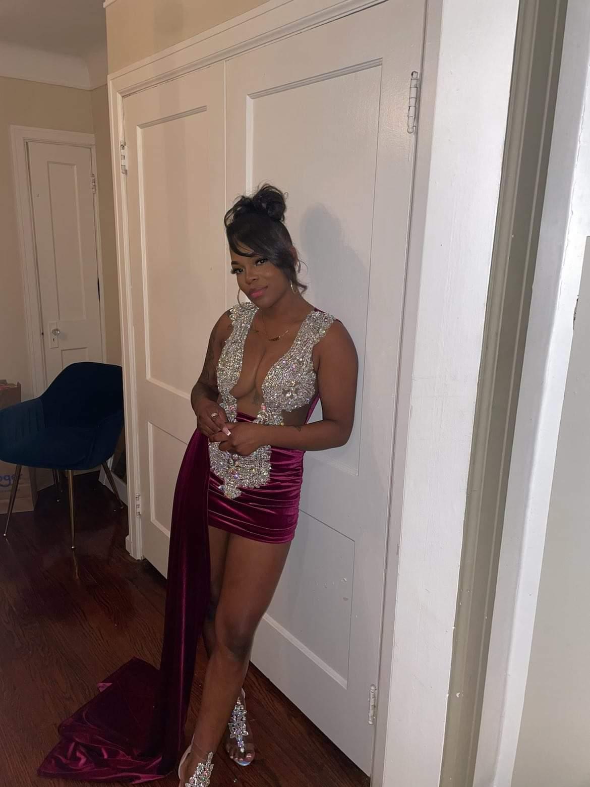 Magenta Rhinestone dress USA