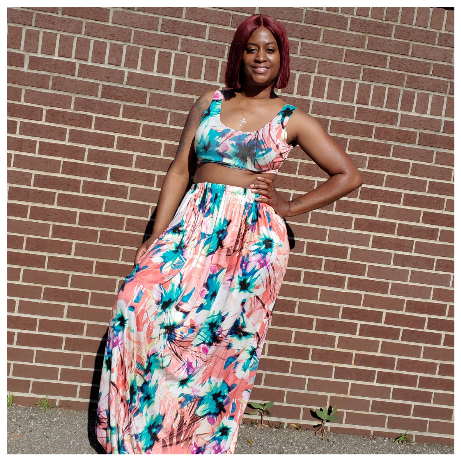 Hawaiian 2 piece Maxi set