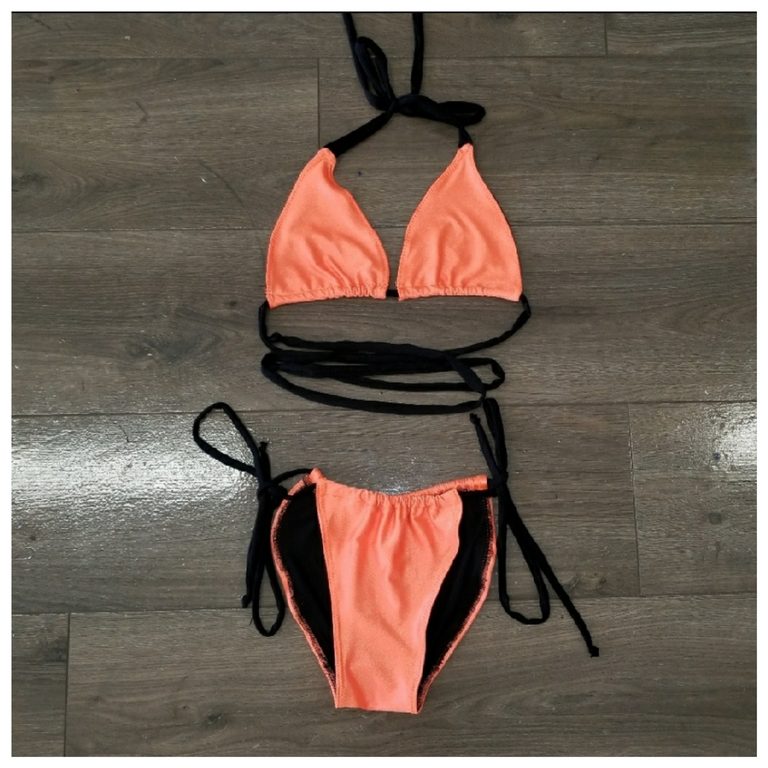 Neon orange 2 piece swimsuit