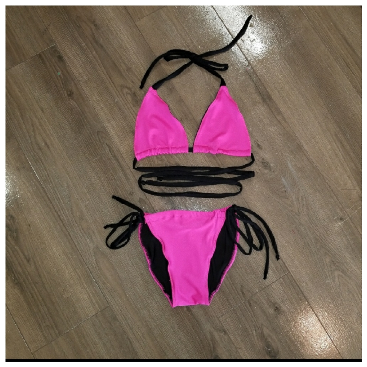 Hot pink 2 piece bikini swimsuit