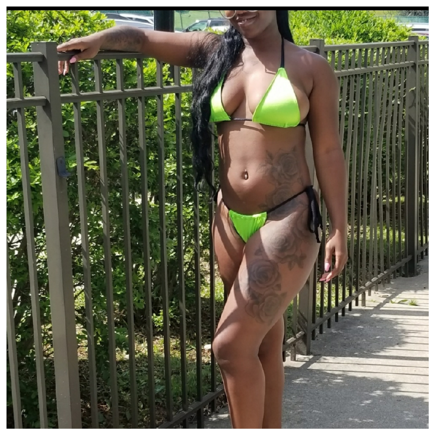 Lime green 2 piece bikini swimsuit