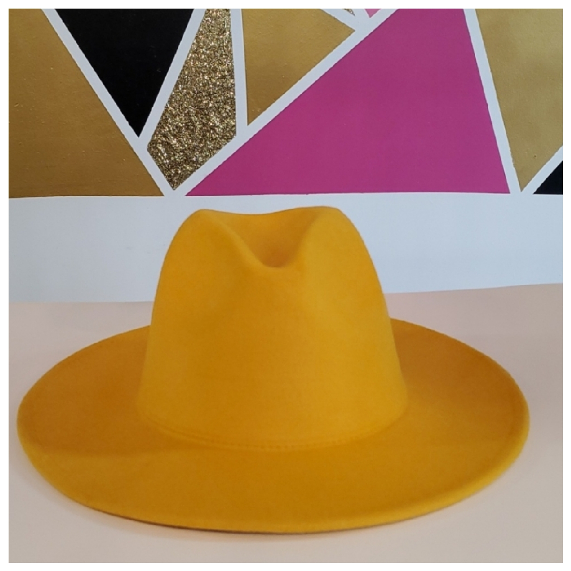Yellow fedora hat with matching jelly purse