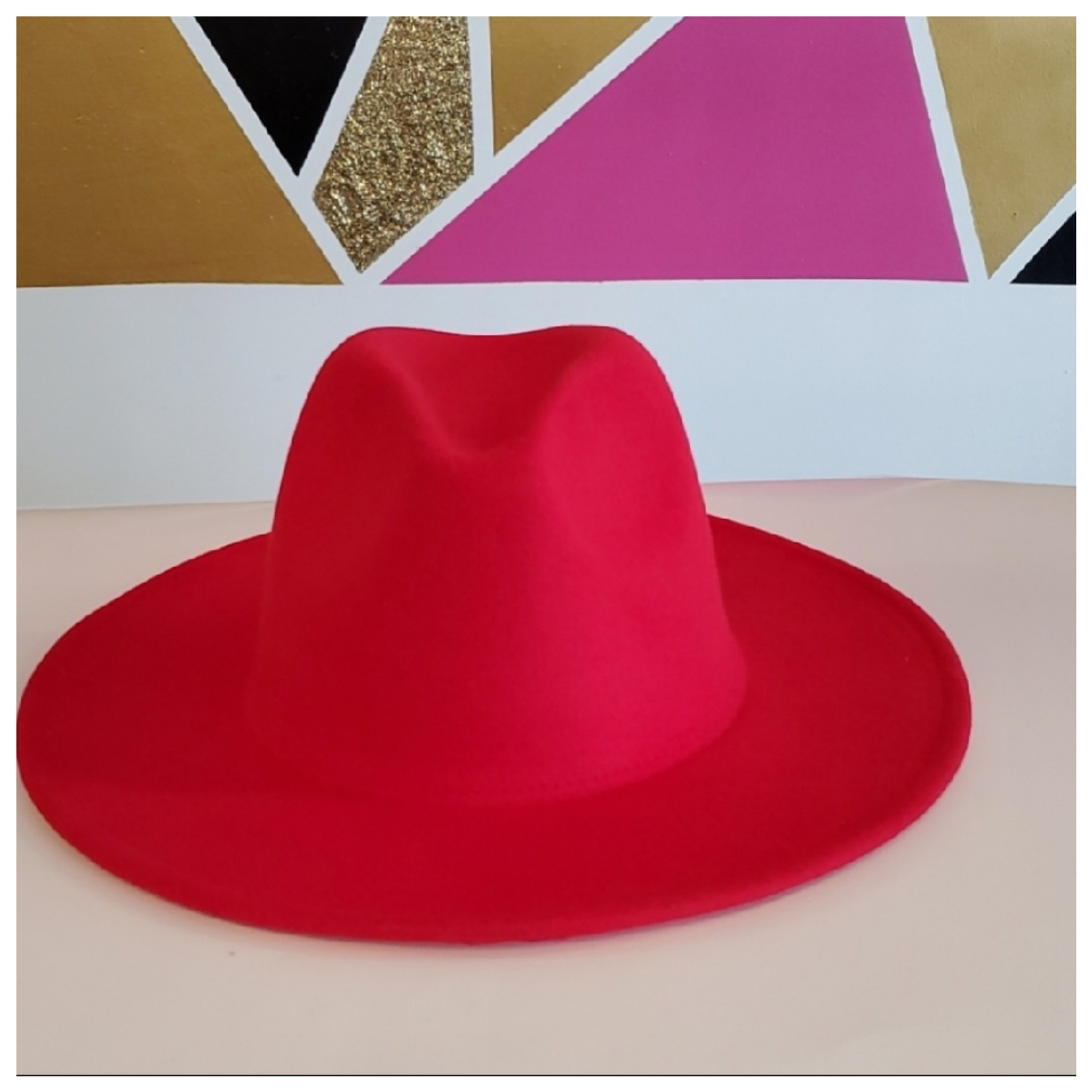 Red fedora hat with matching jelly purse