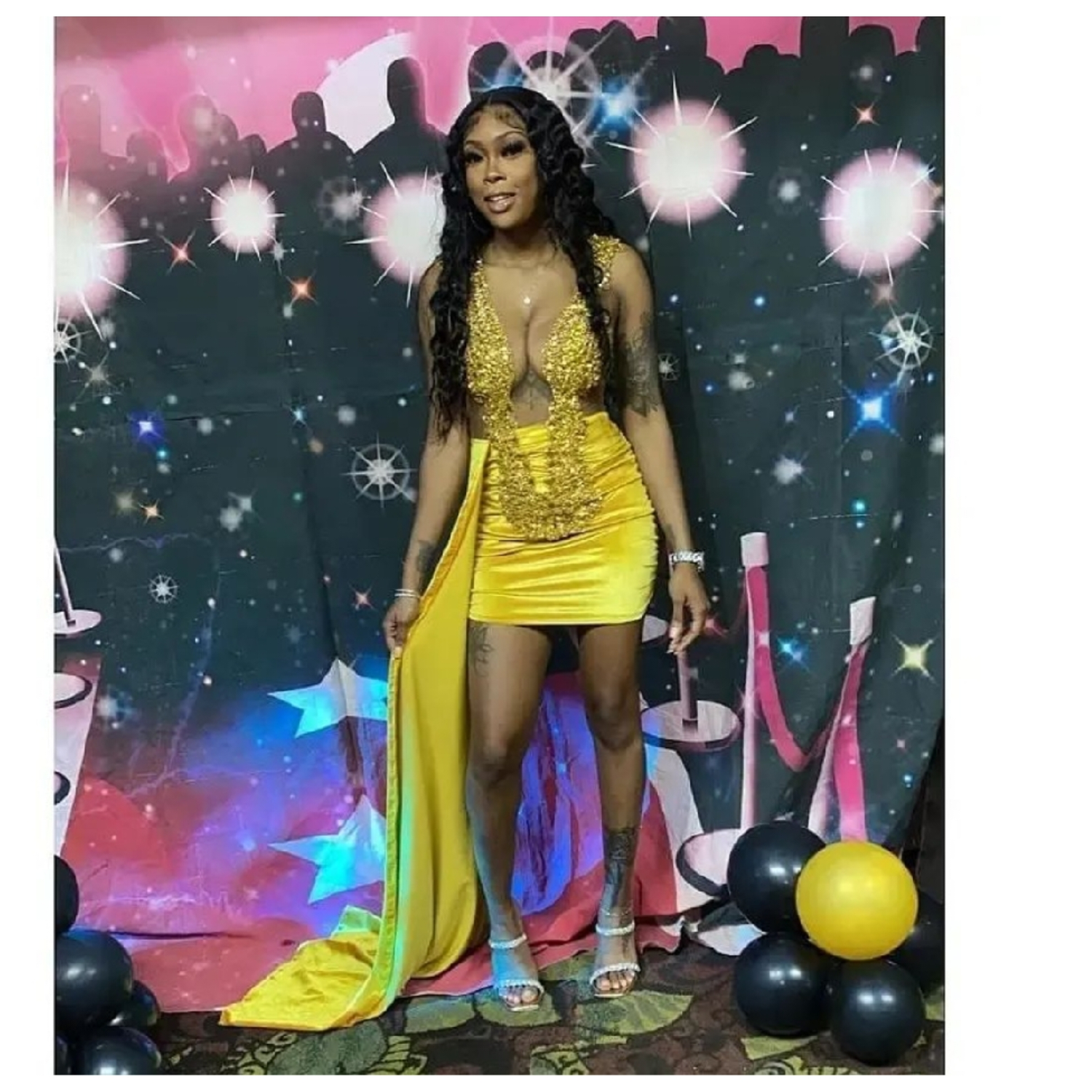 Rhinestone Gold dress in USA