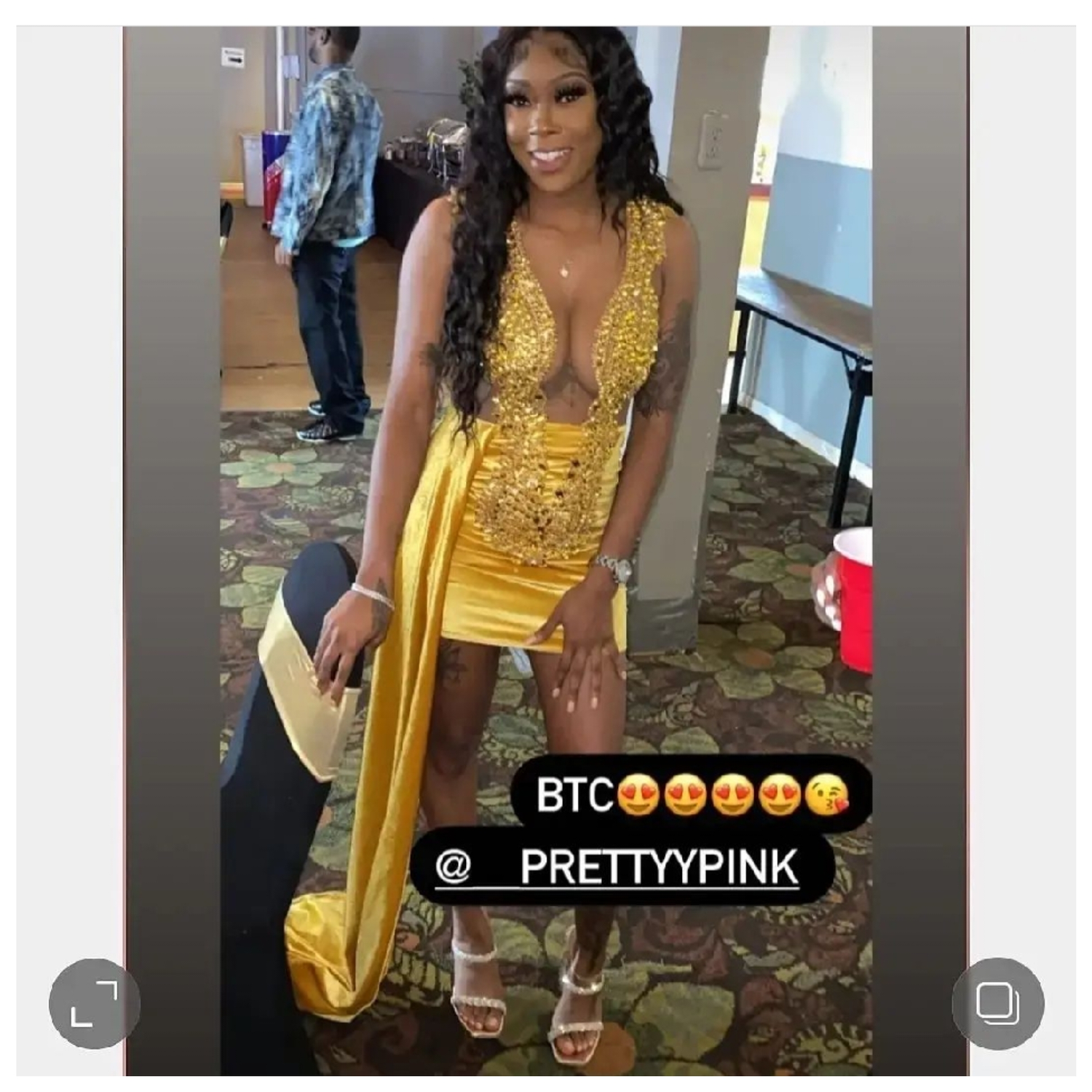 Rhinestone Gold dress USA