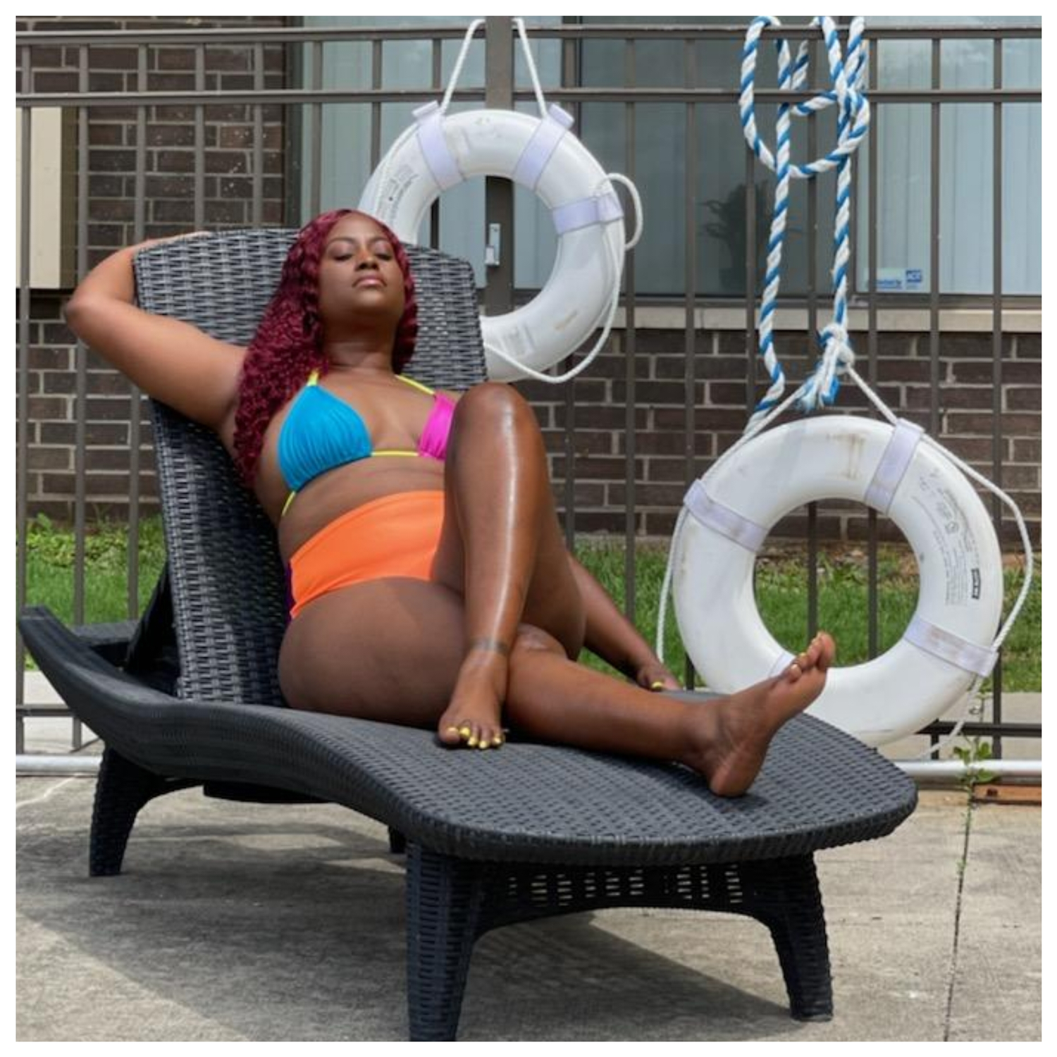 Neon Delight Bikini Top Swimsuit