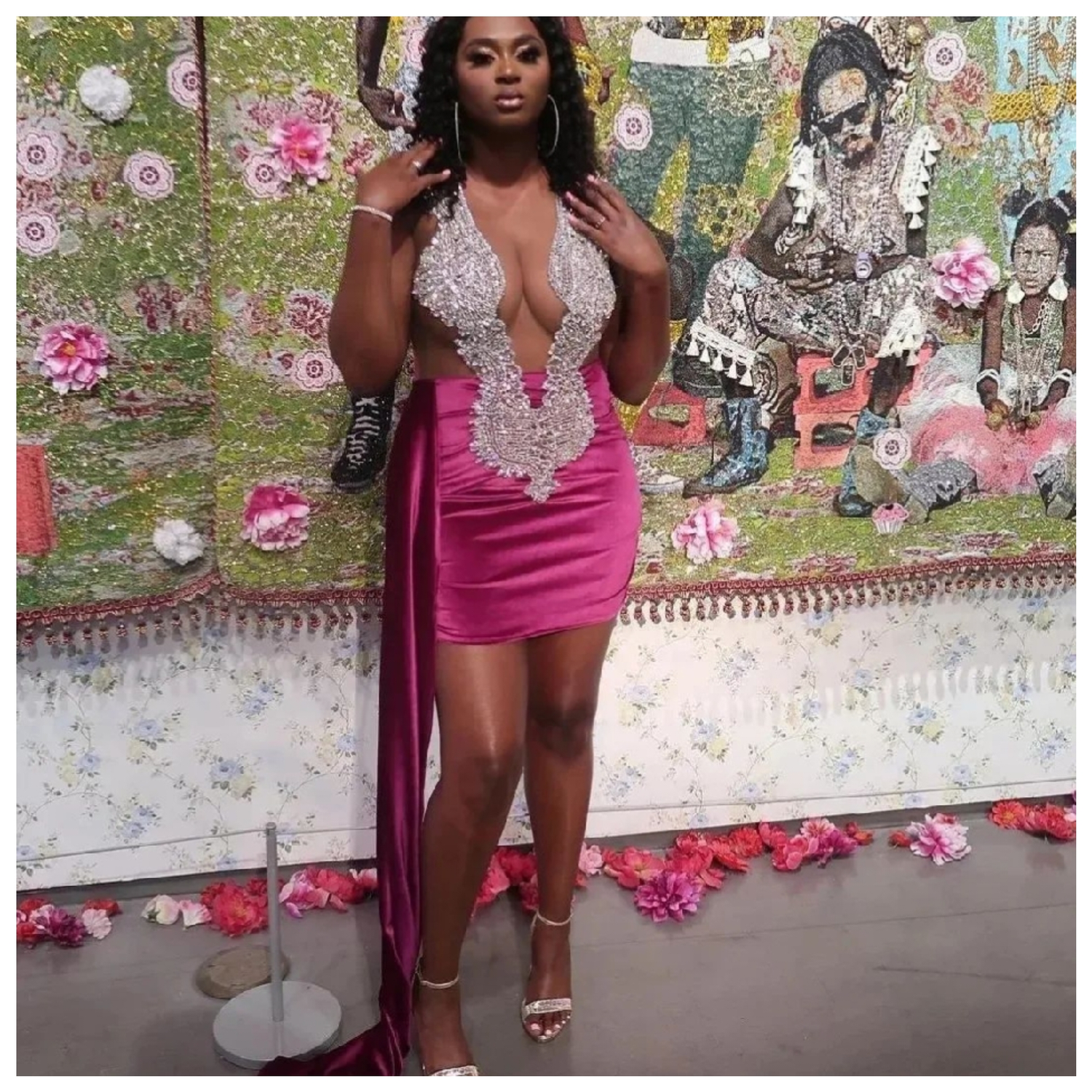 Magenta Rhinestone dress USA