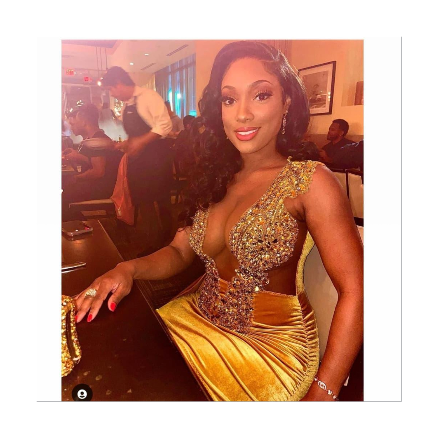 Rhinestone Gold dress Near USA