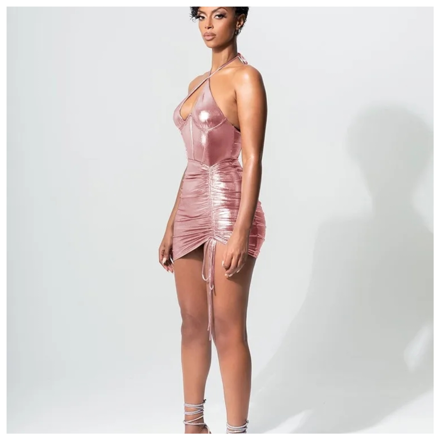 Pink Halter Mini Dress