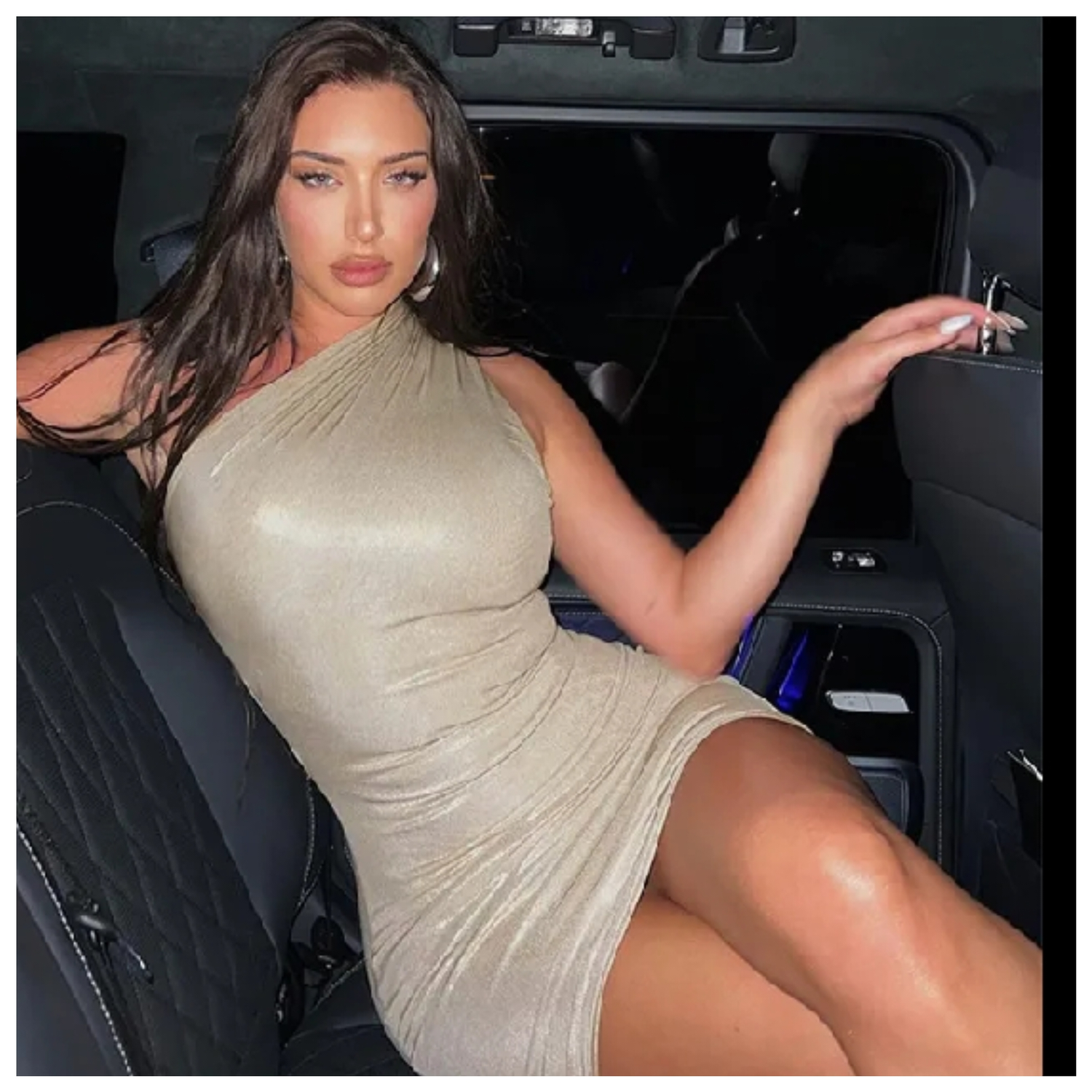 Nude Metallic Mini dress