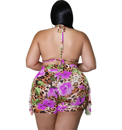 Plus Size Purple Two Piece Short Set