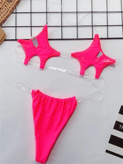 Hot Pink Sexy 2 Piece Bikini Swimsuit