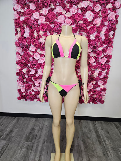 Sexy Two Piece Colorblock Bikini Swimsuit