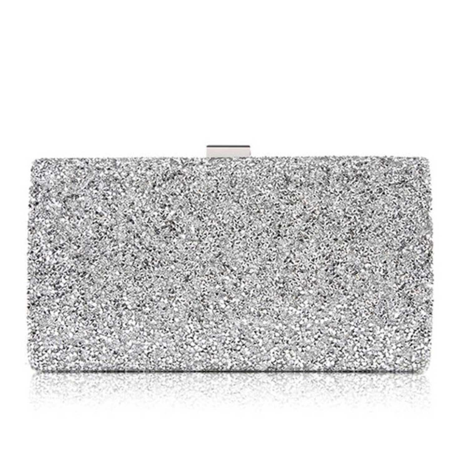 Silver Mini Clutch Shouler Bag