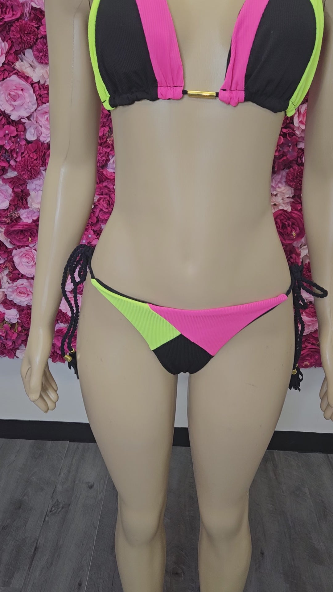 Sexy Two Piece Colorblock Bikini Swimsuit