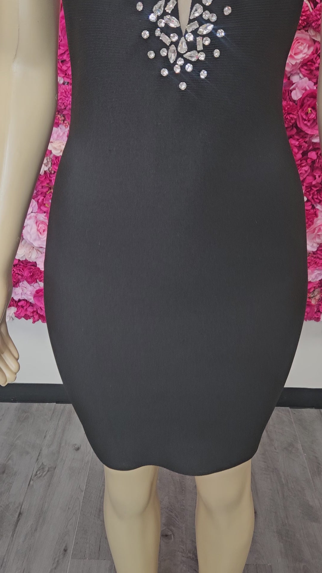 Black Bandage Dress with Silver Bling