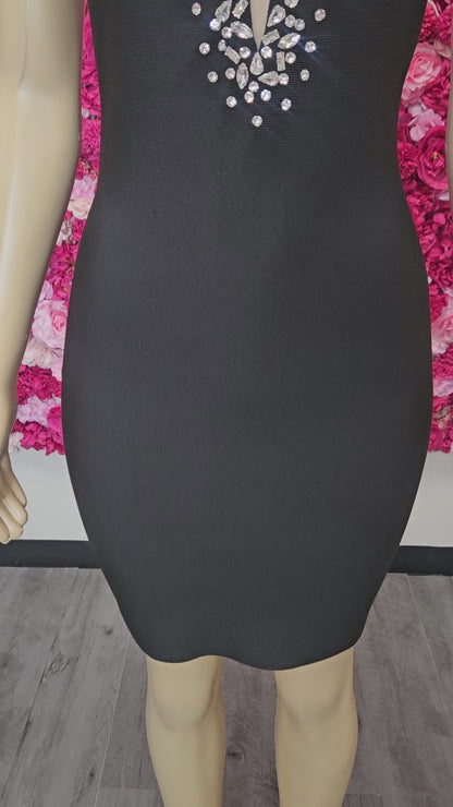 Black Bandage Dress with Silver Bling