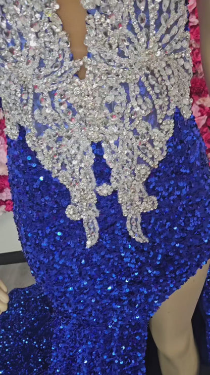 Royal Blue Gown with Split