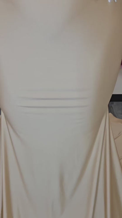 Champagne Nude Illusion Corset Mermaid Prom Gown – Ready-to-Ship