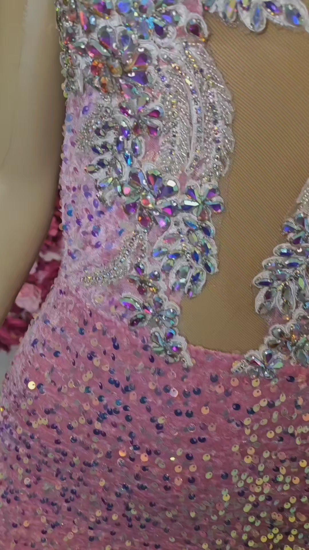 Pink Sequin prom Gown Near me USA