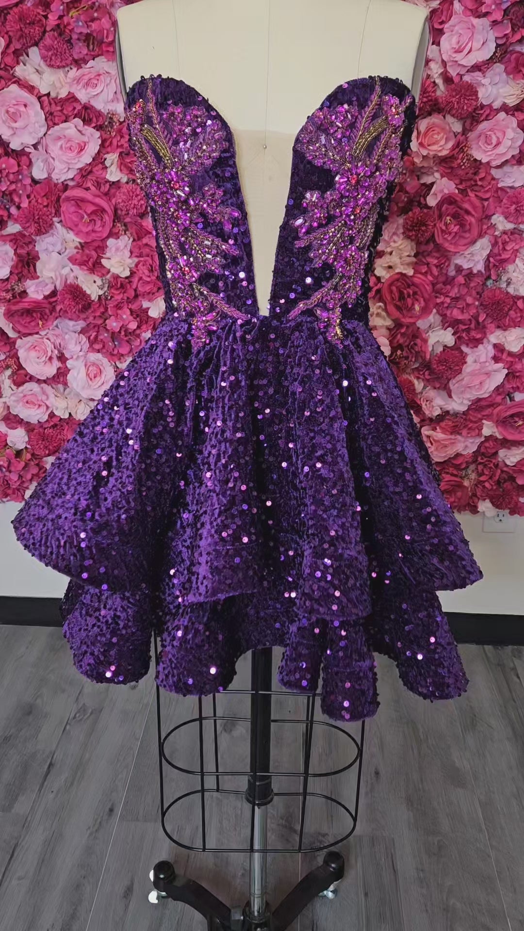 Purple sequin dress prom Near USA