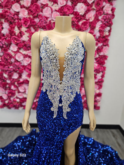 Royal Blue Gown with Split