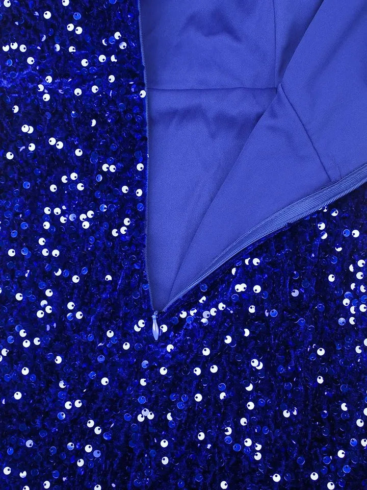 Royal Blue Sequin Evening Gown