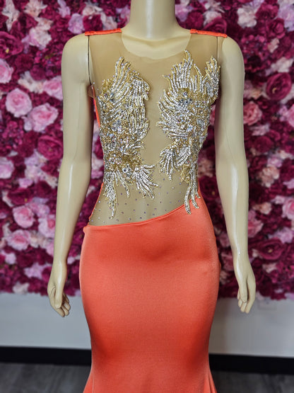 mermaid orange prom dresses USA