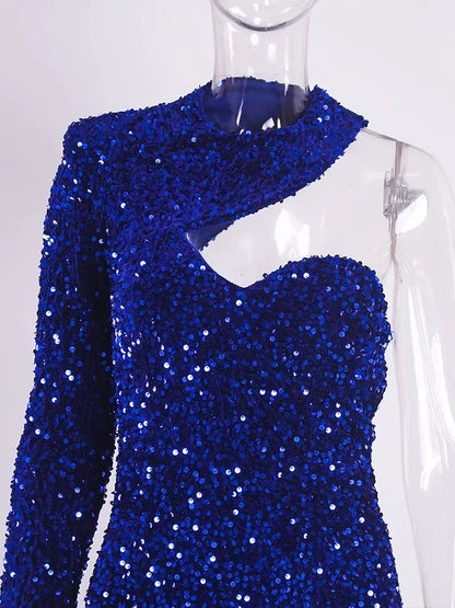 Royal Blue Sequin Evening Gown