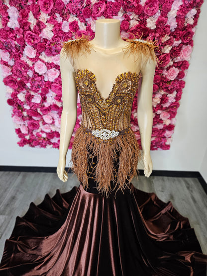 brown mermaid gown Near me in USA