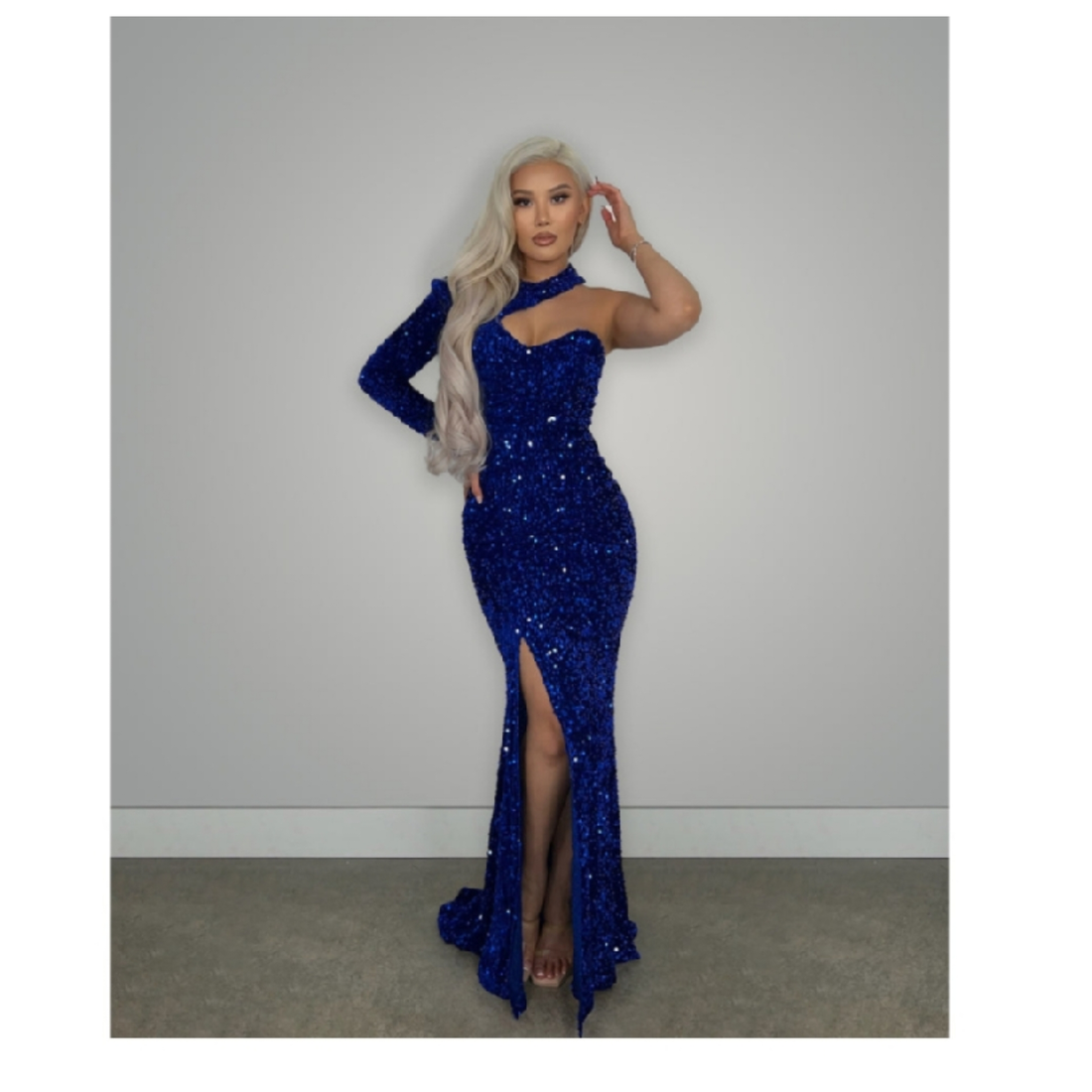 Royal Blue Sequin Evening Gown