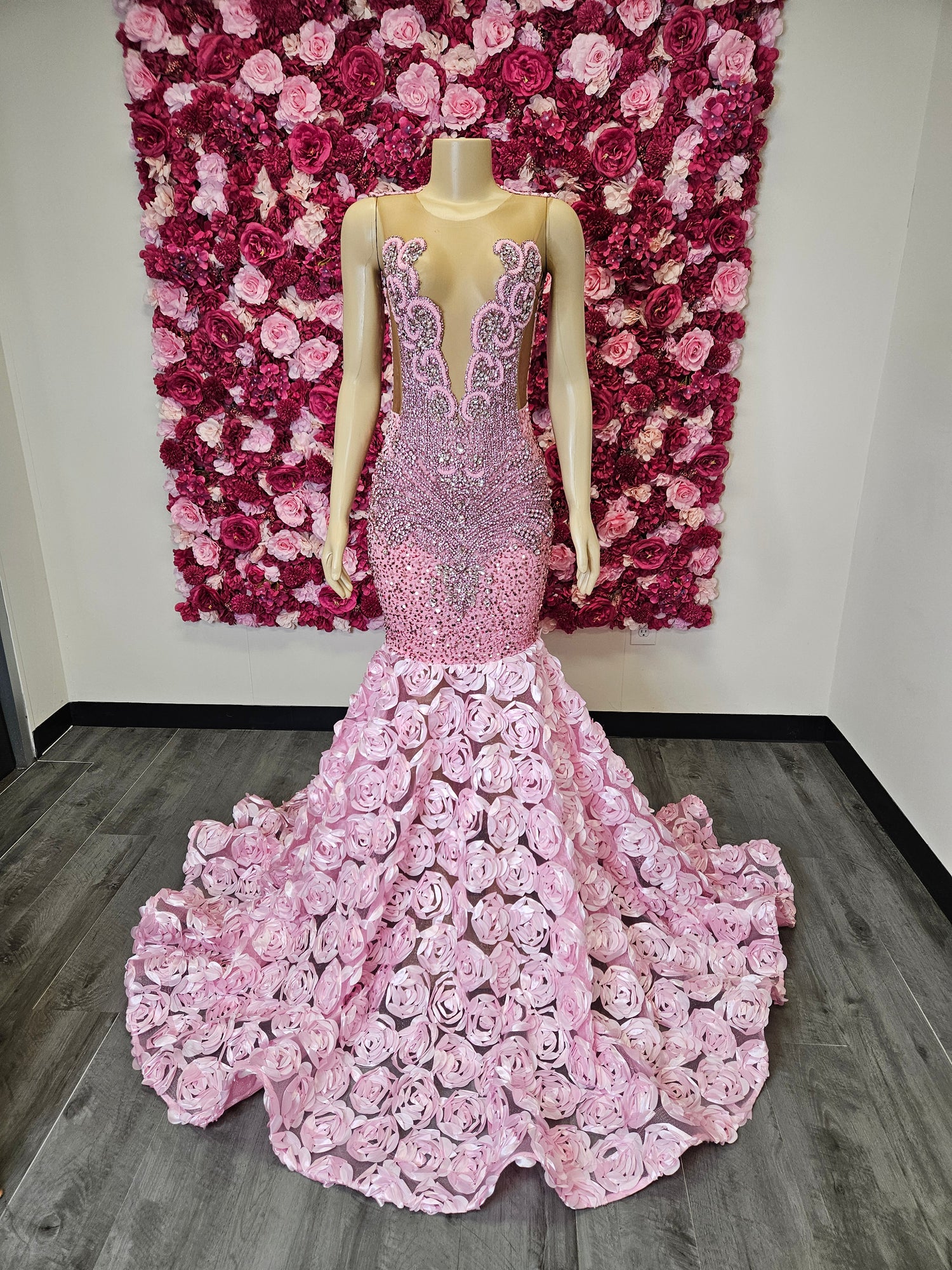 pink mermaid gown USA