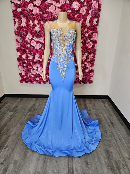 blue mermaid gown Near USA