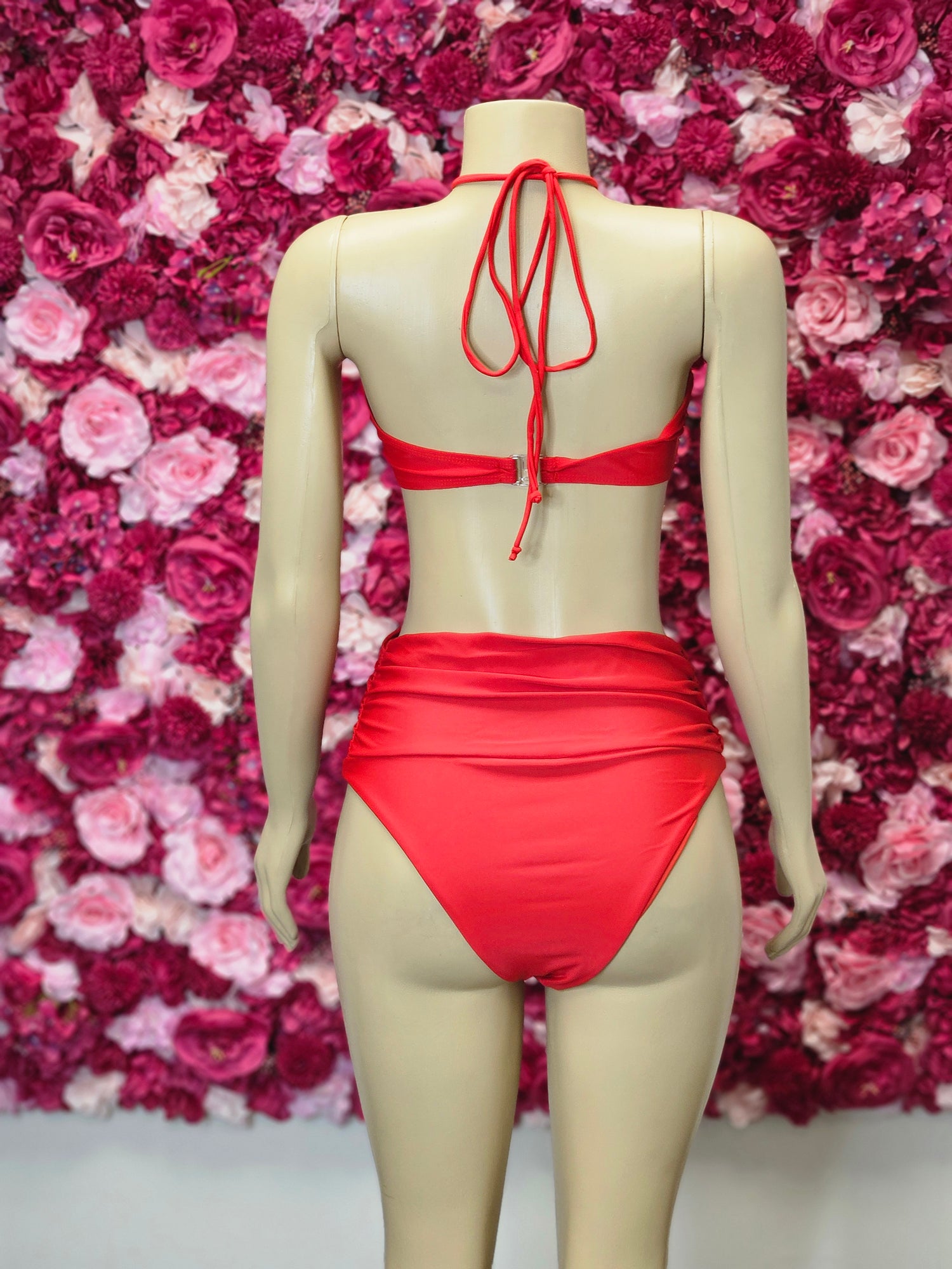 Red Flower 2 Piece Bikini Swimsuit