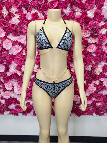 Sexy Sequin chain Bikini Swimsuit