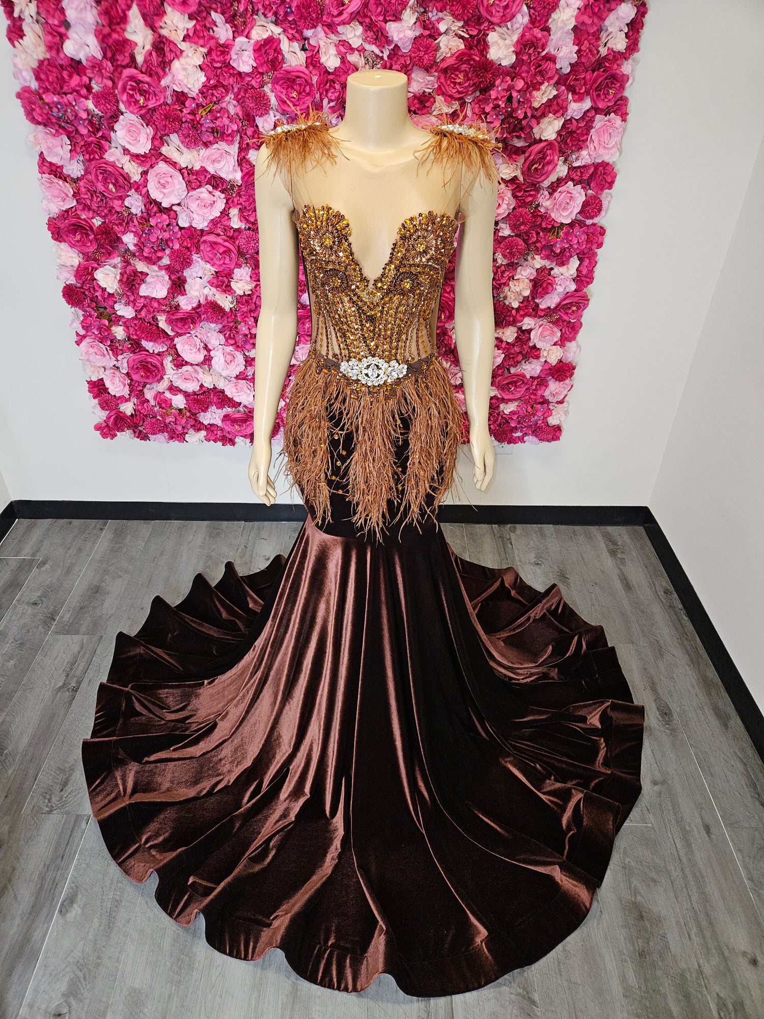 Chocolate Brown Mermaid Gown | Brown Mermaid Dress Near USA foxxiladi Chocolate Brown Mermaid Gown | Brown Mermaid Dress Near USA foxxiladi