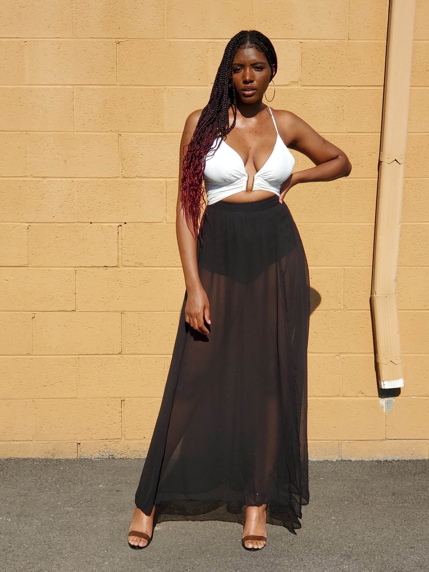 Black & Ivory chiffon dress foxxiladi Black & Ivory chiffon dress foxxiladi