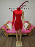 Red Turtleneck Spandex Gown USA