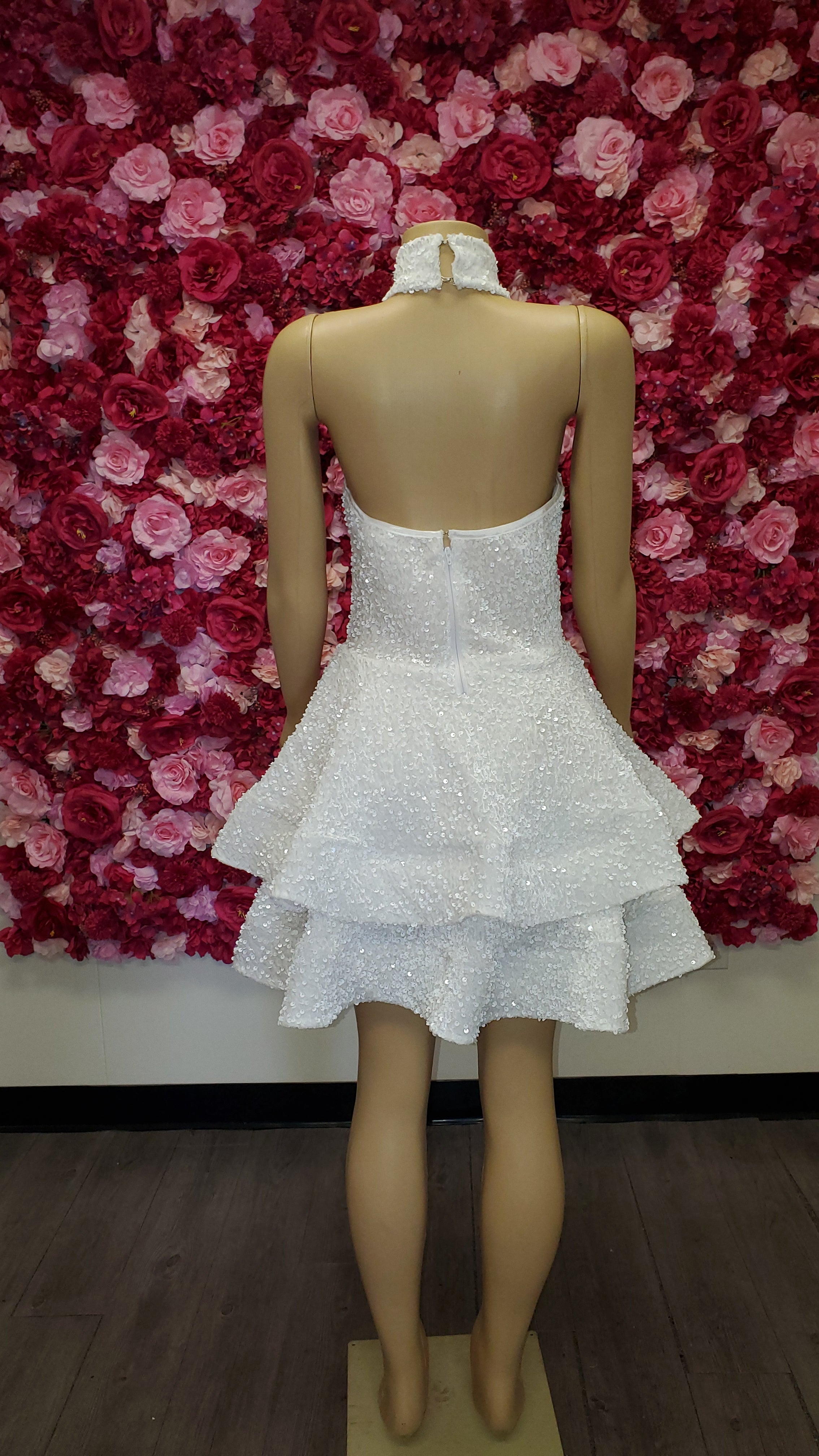 short white sequin dress USA