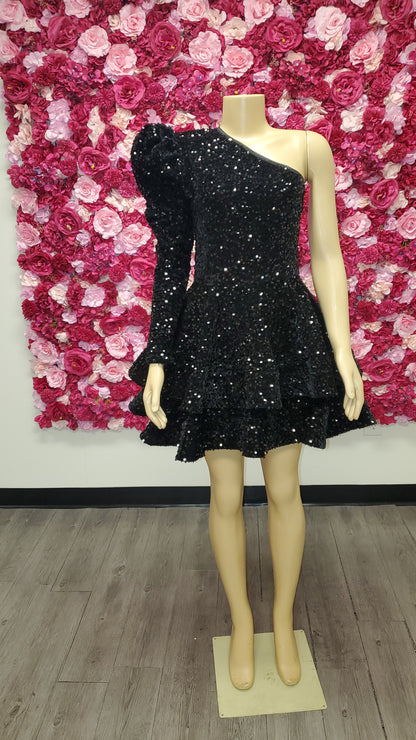 sequin dresses short Black Near USA