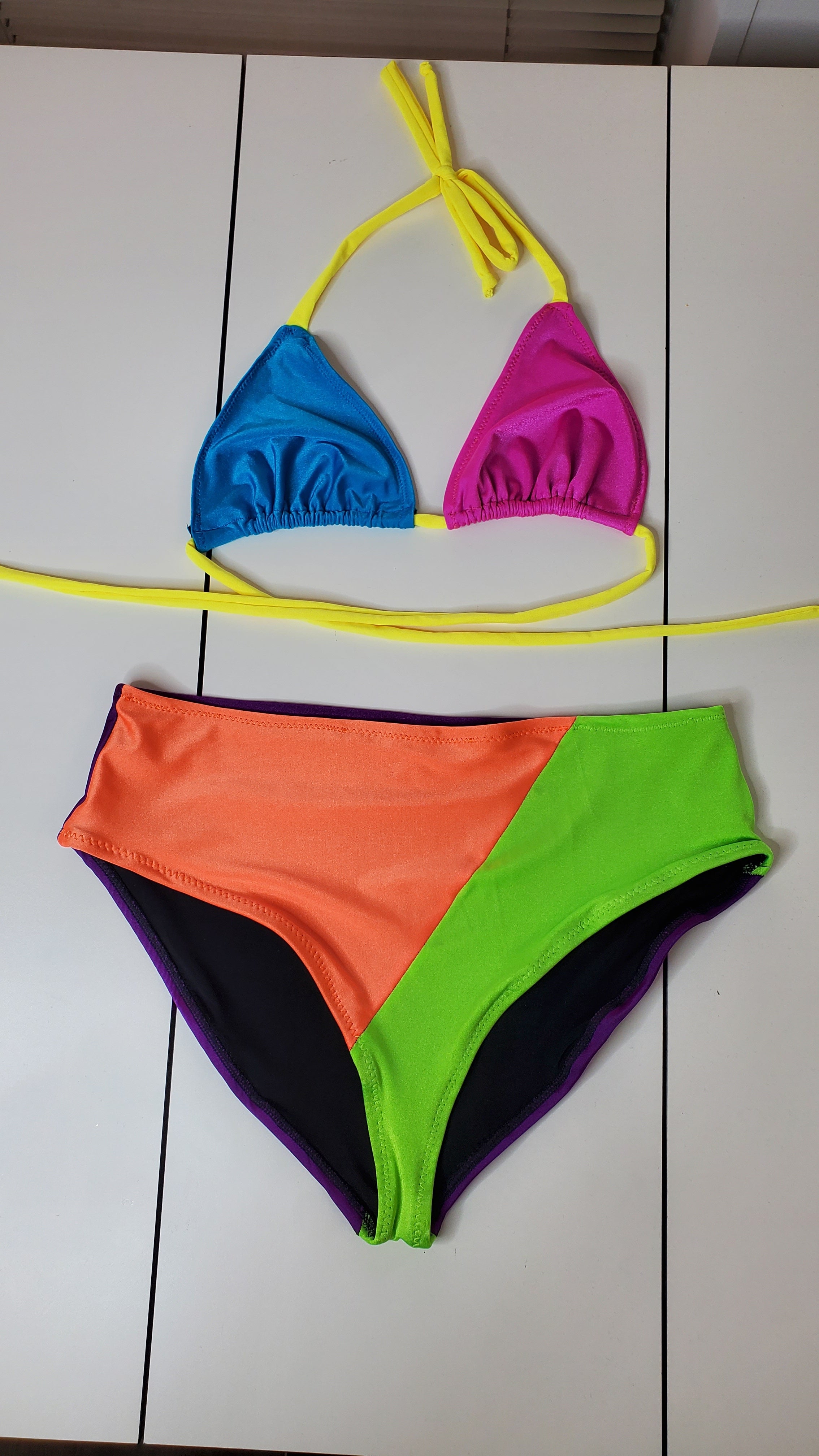 Neon Delight Bikini Top Swimsuit