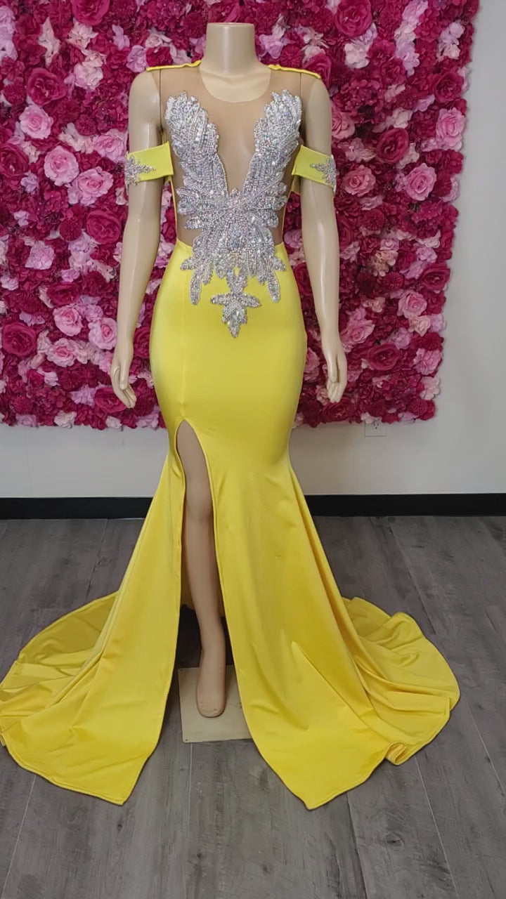 Yellow Mermaid Gown Near Me In USA